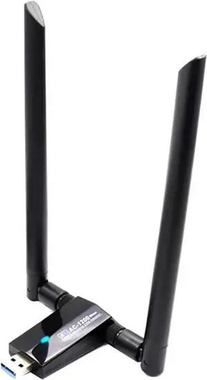 JAENFONG USB WiFi Adapter 1200M USB 3.0 5DBI Wireless Network Adapter 2.4G/300Mbs 5.8G/867M for Laptop/Desktop Support Windows XP/Vista/7/8/10/Linux/Mac (1200M with CD Driver)