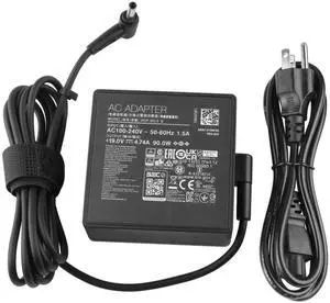 90W Charger for Vivobook 14X 15X S 14 S 15 S 16 OLED K3405 K3405VA K3405VF M3504 M3504YA S3504YA K5404 K5404VA K5504 K5504VA K5504VN S 16 Flip TP3604 TP3604VA-DS51T A19-090P2A 4.5/3.0mm
