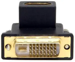 JAENFONG HDMI to DVI Converter,DVI (24+1) Male to HDMI Female 90 Degree UP Angled Gold Plating Bidirectional Adapter for TV, Monitor, Computer