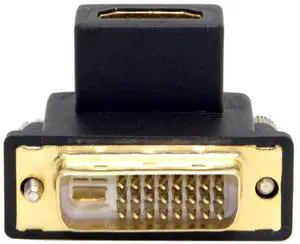 JAENFONG HDMI to DVI Adapter,DVI Male to HDMI Female 90 Degree UP Angled Gold Plating Bidirectional Converter Adapter for TV, Monitor, Computer