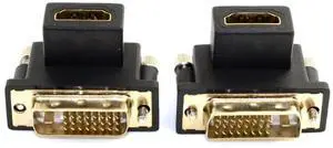 JAENFONG 2 Pack HDMI to DVI Adapter,DVI Male to HDMI Female 90 Degree Angled Gold Plating Bidirectional Converter Adapter for TV, Monitor, Computer
