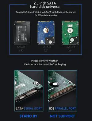 JAENFONG 2.5 SATA To USB 3.0 Hard Drive Case Tools Free HDD Case 2.5 SATA To USB 3.0 Adapter