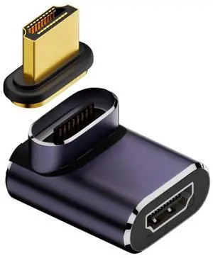 JAENFONG HDMI 2.1 Magnetic Connector, HDMI Male to Female 90 Degree UP Angled 8K@60Hz 4K@120Hz 48Gbps High Speed Gold Plated Gender Change Adapter