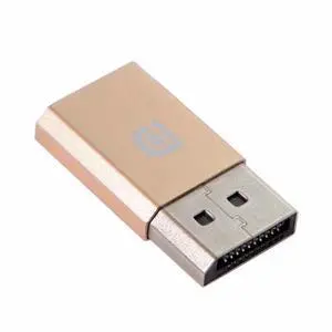 JAENFONG Adapter Virtual Display Adapter 4K DP Displayport DDC EDID Dummy Plug Headless Ghost Display Emulator HDTV Gold Color 4K@17Hz