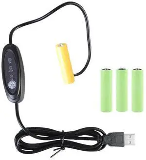 JAENFONG USB to 3V 4.5V 6V 5W Adjust Voltage LR6/AA Dummy Cable for Cameras Clock Radio LED Light Keyboard Piano