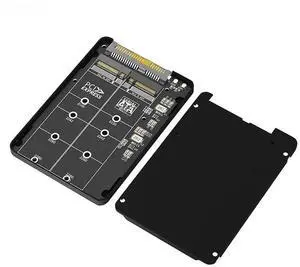 JAENFONG FOR SSD Enclosure 2 in 1 M.2 NVME PCI-E NGFF SATA SSD to U.2 SFF-8639 Combo Adapter Aluminum Case M2 SSD Box for PC Desktop Computer