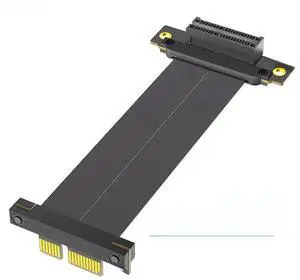 JAENFONG FOR PCI-E 4.0 X1 Riser Cable Dual 90 Degree PCIe Gen 4 1X to 1X Extension Cable PCI Express Riser Cable Extender 8Gb for Desktop