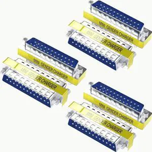 JAENFONG 6-Pack DB25 25Pin Male to Male Mini Gender Changer Coupler Adapter RS232 Serial Cable Connector