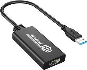 USB to HDMI Adapter, 1080P HD Audio Video Cable Converter, USB 3.0 to HDMI for Multiple Monitors, Compatible with Windows 10/8.1/8/7 (Not Support Vista,LINUX)