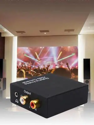 JAENFONG 192KHz Digital SPDIF Optical To Analog L/R RCA Converter Optical To 3.5mm Jack Adapter Optical To L/R DAC Decoder