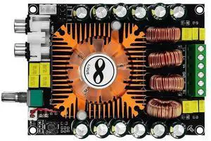 JAENFONG TDA7498E 2.0 Dual Channel HIFI Stereo Module 160Wx2 High Power Digital Power Amplifier Board Support BTL 220W With Cooling Fan