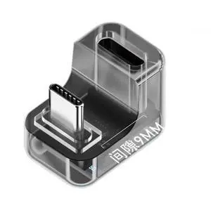 JAENFONG Adapter Transparent Type-C Smart LED Display USB-C Male to Female Extension Adapter USB4.0 40Gbps 140W Opposite U Shape Back Angled Current Voltage Monitoring