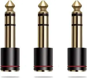 6.35mm Male to 3.5mm Female Audio Adapter,Gold Plated 1/4 plug to 1/8 inch Jack Stereo AUX Adaptor Converter for CD Players,Multimedia Speakers,Amplifier and Home Stereo - 3Pack