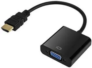 JAENFONG HDMI to VGA, Gold-Plated HDMI to VGA Adapter (Male to Female) for Computer, Desktop, Laptop, PC, Monitor, Projector, HDTV, Chromebook, Raspberry Pi, Roku, Xbox and More - Black