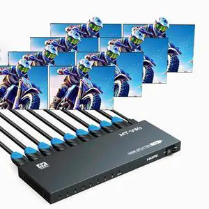 MT-VIKI HDMI Splitter 4K@60Hz, HDMI Splitter 1 in 8 Out, RGB 4:4:4, HDMI2.0b, HDCP2.2, 18Gbps, Full UHD Distributor for PS4 Fire Stick HDTV