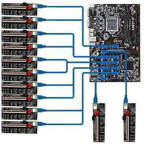 JAENFONG VER011 PRO Riser Card PCI-E 1X To 16X USB3.0 6PIN Graphics Extension Cable With 10 Solid Capacitors B250 B75 BTC