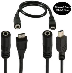 JAENFONG 1pc Micro USB Male 5 Pin To 3.5mm Female Jack AUX Audio Sync Headphone Adapter Cable Cord