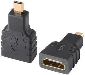 JAENFONG HDMI Adapter (2 Pack), Gold Plated Micro HDMI to HDMI Female Converter, Compatible with Smartphones, Laptops, Cameras, 4k, 3D, Ethernet, ARC Support