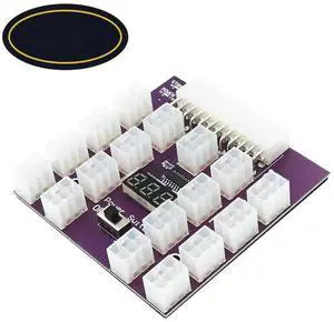 JAENFONG FOR 17 Port ATX 6Pin Power Supply Breakout Purple Board Adapter Connector for ETH Support Max 800W Power Supply