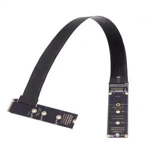 JAENFONG Adapter NGFF M-Key NVME Male to Female Extension PCI Express Cable 30cm Right Angled Type 90 Degree PCI-E 4.0 for Mainboard SSD 2230/2242/2260/2280