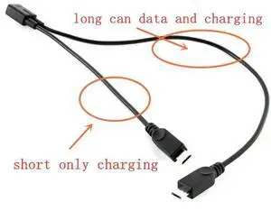 JAENFONG Micro USB Female 1 to 2 Male Micro USB Y Splitter Extension Charge Cable Wire Charging & Data Transfer for mobile phone Tablets