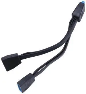 JAENFONG USB 3.0 Header Extension Cable 19/20 Pin 1 to 2 Y Splitter Internal Extension Adapter DIY Extender