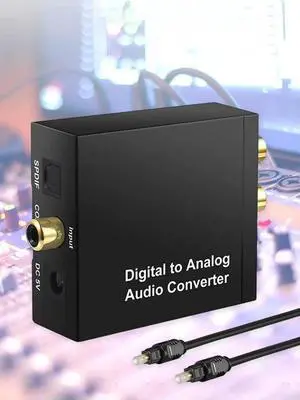 JAENFONG 192KHz Digital To Analog Audio Converter Digital Coaxial SPDIF To Analog RCA 3.5mm Jack Optical To 3.5mm Jack Adapter