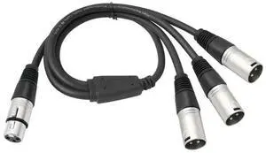 JAENFONG 60cm XLR Splitter Cable Female to 3 male Y-Splitter 3Pin Balanced Microphone Line For Mixer Speaker Amplifier
