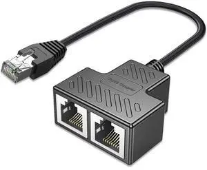 Ethernet Splitter 1 to 2, RJ45 Network Splitter Starlink Ethernet Adapter, LAN Internet Cable Adapter for Cat 5/5e/6/7/8 Cable