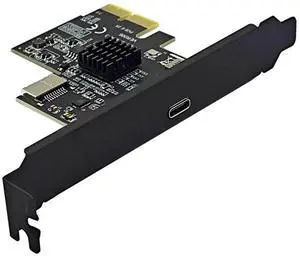 JAENFONG Add on Cards PCI Express X2 to Type-E + Type-C Expansion Card USB3.2 GEN2 10Gbps ASM3142 Chip PCI-E to USB-C Adapter