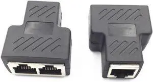 2PCS RJ45 Connector RJ45 Splitter 8P8C Network Adapter Extender Connector Suitable for Cat5E Cat6 Cat7 Ethernet Router Function