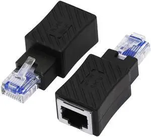 Cat5e/Cat6 RJ45 Ethernet Adapter2Pack Ethernet RJ45 / 8P8C Male to Female AdapterSupport Cat6 / Cat5e / Cat5 Standard LAN Cable
