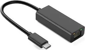 USB-C to Network Adapter, USB 2.0 Type-C to 10/100 Mbps Fast RJ45 Ethernet LAN Network Card (REALTEK RTL8152 chipset, Macbook, Chromebook, Windows 8.1 and More, Plug and Play)