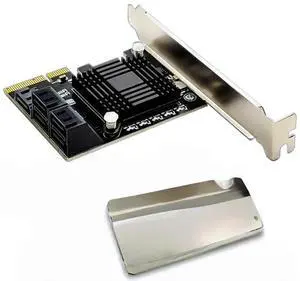 JAENFONG FOR JMB585 Chip 5 Port SATA 3.0 to PCIe Expansion Card 4X Gen 3 PCI Express SATA Adapter SATA 3 Converter with Heat Sink for HDD SSD
