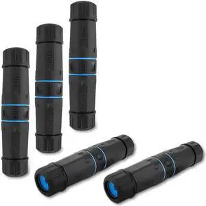 IP68 Waterproof RJ45 Coupler Shielded Pure Copper Ethernet Coupler - Outdoor LAN Cable Connector for Cat5/ Cat5e/Cat6/Cat7/Cat8 Ethernet Cable (Black 5 PCS Female)