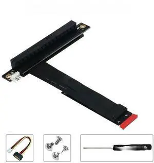 JAENFONG FOR Riser PCIE 16x To M2 M.2 NVMe Key-M 2230 2242 2260 2280 Riser Card 32G/bps Gen3.0 Cable PCI Express x16 Extender with Sata Power