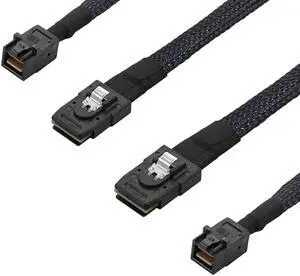JAENFONG 2PCS Mini SAS SFF-8643 to Mini SAS 36Pin SFF-8087 Cable 0.5M/1.6ft