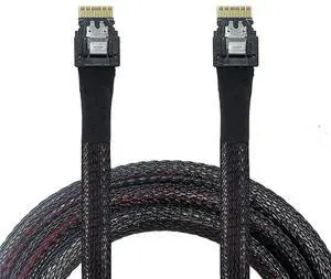 JAENFONG PCI-E Slimline SAS 4.0 SFF-8654 4i 38pin Host to SFF-8654 Slim SAS Target Cable 50cm