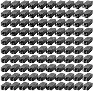 100 PCS Gigabit RJ45 Coupler, Ethernet Extender Connector in Line Coupler for Cat8/Cat7/Cat6/Cat5e/Cat5 Ethernet Cable Extender Adapter Female to Female (Black)
