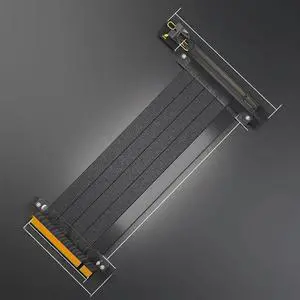 JAENFONG FOR GPU Extension Cable 90 Degree PCIE 4.0 16X High Speed PCI Express Riser Silver-plated Cable 64GBS for RTX4090 RTX3090ti RX6900XT
