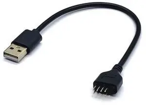 JAENFONG FOR USB Connector USB Extension Cable USB2.0 to 9Pin Conector 9 Pin Male to External USB A Male PC Mainboard Internal Data Cable