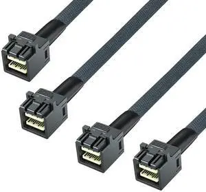 JAENFONG SFF-8643 to SFF-8643 12G Internal Mini SAS HD Cable, with Sideband, for NVMe Backplane/RAID Card, Hot-Swap & SATA Compatibility, 100-Ohm, 1-m(3.3ft), 2 Pack