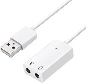 USB Sound Card Adapter 7.1 Channel External Audio Adapter Stereo Sound Card Converter 3.5mm AUX Microphone Jackfor Windows, MAC, Linux, PC,Laptop, Desktops