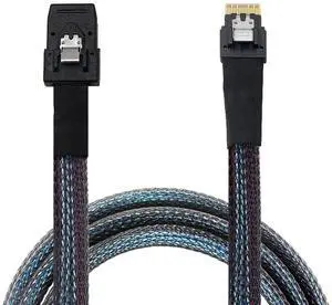JAENFONG 2PCS SFF-8654 to SFF-8087, Slim Line SAS 4.0 SFF-8654 4i 38 Pin Host to Mini SAS 4i SFF-8087 36 Pin Target Cable 1.6FT Black