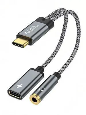 USB C to 3.5mm Headphone and Charger Adapter with PD 100W 60W Fast Charging, USB C to Audio Jack Type C to Aux Cord for iPhone 16 15, Galaxy S24/S23/S22 Ultra+, iPad Pro/Air, Pixel 9/8+