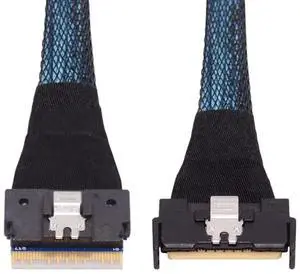 JAENFONG PCI-E 5.0 Mini Cool Edge IO MCIO 74Pin to SFF-8654 8i 74Pin Slimline SAS 4.0 24 Gbps Extension Cable 50cm