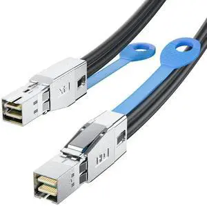JAENFONG 12G Mini SAS HD SFF-8644 to SFF-8644 Cable for NVMe Enclosure/Storage Array, SAN & JBOD Compatibility, 100-Ohm, 3-m(10ft)