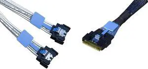 JAENFONG x8 to 2* x4,- 74Pin to 2*-- 38Pin,PCIe Gen5 Mini Cooledge IODouble Straight Cable 80CM