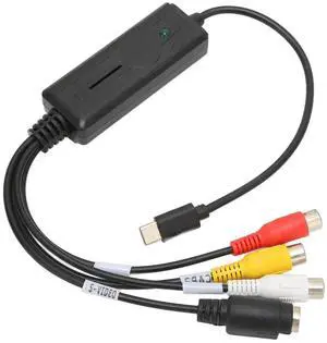 USB-C Audio Video Capture Card, to USB Converter Adapter, Support AV/S Video Input, NTSC and PAL for PC 7/8/8.1/10/Vista/XP/OS X