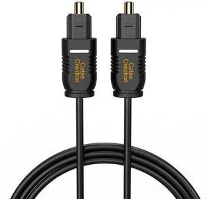 Optical Digital Audio Cable 15FT, Thin Fiber Optic Toslink Gold Plated Optical S/PDIF Cord for Home Theater, Sound Bar, TV, PS4, Xbox, DVD/CD Player, Game Console& More, Black